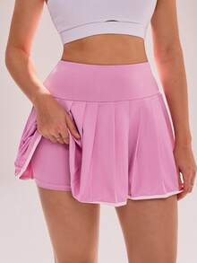 Sovereign Charm 女士百褶休闲百搭日常户外运动裙裤 - 粉色 - 查看 5