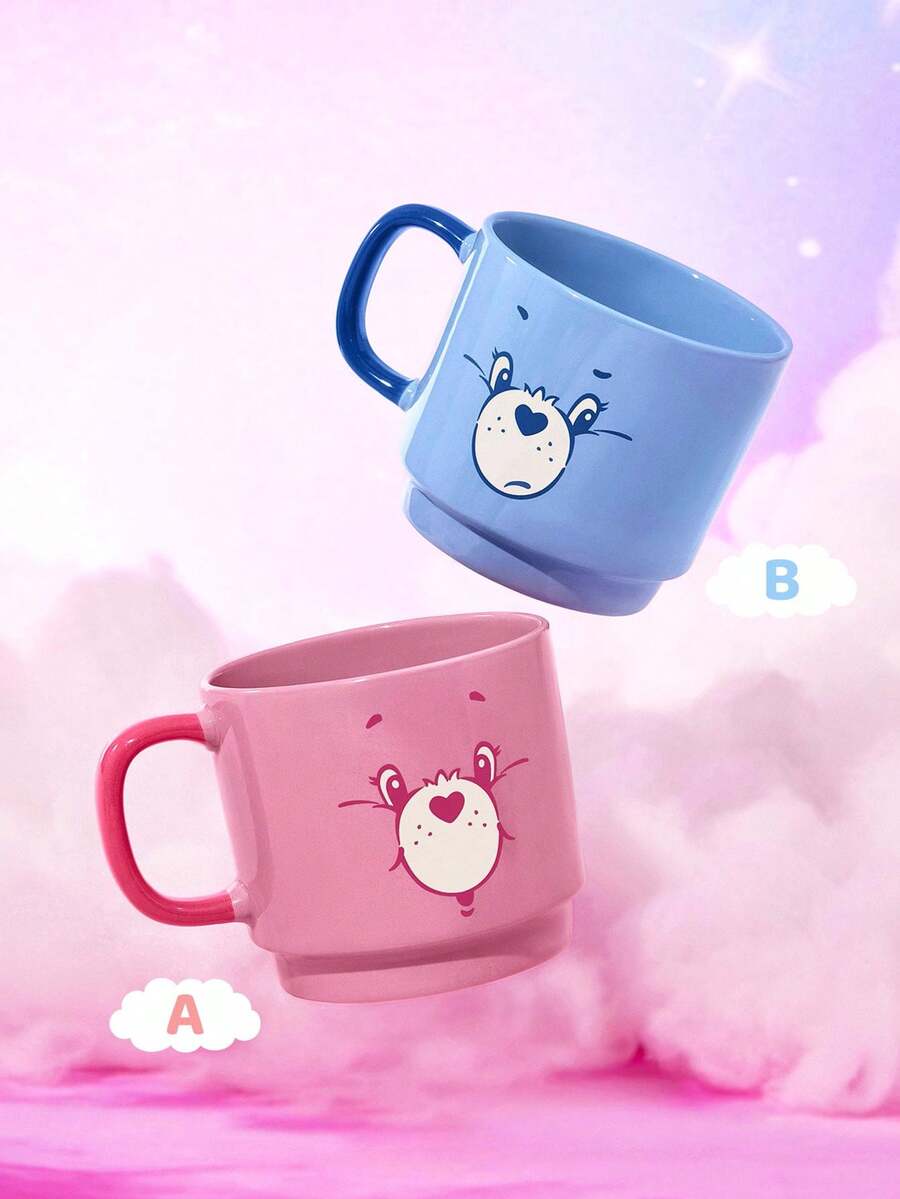 SHEIN X Care Bears 1 Pc 14.5 Oz/430 Ml Cute Cartoon Character Ceramic Mug, Stackable, Heat & Cold Resistant, Microwave & Dishwasher , Suitable For Water, Milk, Juice, Coffee, Share Bear, Cheer Bear, Bear, Good Luck Bear, Sunshine Bear,Valentine's Day - Multicolor - View 1