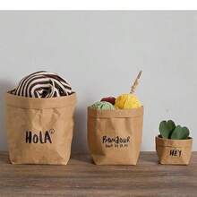 Cirelle Multi-Purpose Kraft Paper Storage Bag – Waterproof & Reusable, Large Bin For Refrigerator, Kitchen Counter, Desktop & Flower Pot Decoration - Multicolor - View 8