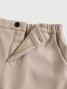 SHEIN 两件套青少年男童绅士套装，羊毛混纺休闲外套+优雅长裤，适合生日派对、花童、戒指童、返校季等场合。