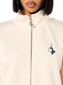 BABYPHAT High Neck Zip Up Jacket With Racing Stripe Side Panel Detail And Logo Embellishment For Spring Casual Layering - Apricot - View 6