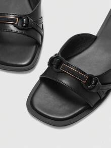 CUCCOO BIZCHIC 女士夏季休闲百搭日常旅行度假风平底凉拖鞋 - 黑色 - 查看 3