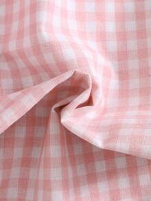 SHEIN 2pcs Tween Girl Woven Plaid Camisole Top And Pants Set - Pink - View 7