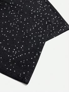 Y2Kool Casual Sexy Urban Icon Chic Y2K Modern Minimalist Fashion Women Rhinestone Embellished , Suitable For Outings, Travel, Daily, Vacation, Party, Spring/Summer Cotton Denim Jeans Wide Leg Rhinestone Jeans Bling Jeans Glitter Jeans Wide Leg Jeans Baggy Jeans Y2k - Multicolor - View 4