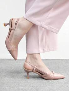 CUCCOO BIZCHIC 女士尖头细高跟百搭简约通勤黑色高跟鞋 - 裸色 - 查看 5