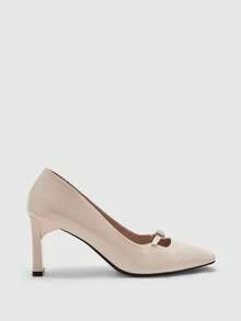 CUCCOO BIZCHIC Women's Fashion Versatile Commuting Minimalist Pointed Toe Pumps For Christmas Spring Shoes - Apricot - View 4