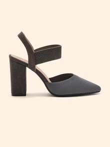 CUCCOO BASICS Giày nữ tối giản mũi nhọn đế dày màu đen thanh lịch, giày cao gót cho kỳ nghỉ hè, giày đi học, giày sinh viên, giày dự tiệc mùa xuân, giày nghỉ xuân, giày lễ Phục sinh, giày Giáng sinh, giày Ngày Valentine - Xám - Xem 2