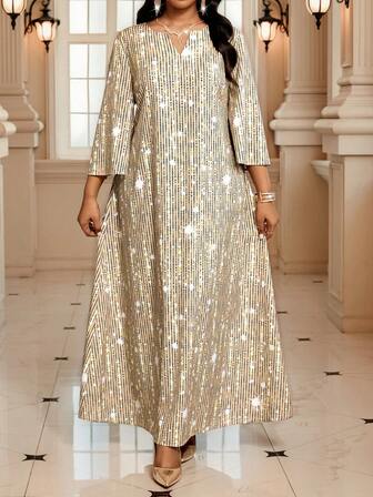 Fleurora Spring And Summer Casual Elegant Modest Commuting Office Work Colorful Woven Notched A Line Dress Long Plus Size Dresses Summer Dress Long Summer Dress For Women  Ummer Dresses For Women Summer Outfits Summer Clothes Summer Outfits For Wome Spring Outfit Women Spring Break Outfits Elegant Dresses For Women Elegant Dresses Casual Dresses For Women Casual Dresses Yellow Dress Yellow Dress For Women