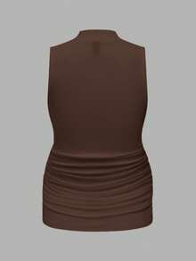 Modmama Camiseta de embarazo de unicolor con cuello plisado y ajustada - Multicolor - Ver 8