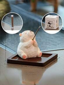 Zazumi 1PC Mini Frog Panda Incense Holder Cute Pet Blessing Design Ceramic Resin Material Desktop Decor Cones Stick Incense Burner For Aromatherapy Meditation Good Luck Charm Gift For Women Men Friends Office Home Study Decor Zen Relaxation Novelty - Multicolor - View 6