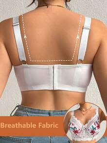 DesireSculpt 1 chiếc áo ngực không gọng cỡ lớn phối ren - Nhiều màu - Xem 2