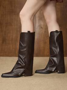 MOTF WOMEN ZIPPER HEELED PANT BOOTS FOR CHRISTMAS VALENTINE'S DAY