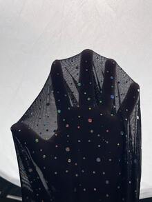 Costavie 1 chiếc áo khoác ngoài bikini kiểu dáng gợi cảm, màu trơn, xuyên thấu dành cho nữ. - màu đen - Xem 7