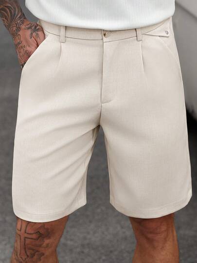 Manfinity CasualCool Men's Casual Pleated Loose Shorts, Suitable For Daily Casual Wear, Weekend Outings, Travel, Hangouts With Friends, Etc. This Versatile Shorts Is An Essential Item In A Man's Wardrobe, And Makes A Great Gift For Boyfriends Or Husbands.Valentine's Day,Boyfriend's Gift Bermuda Shorts Mens Dress Shorts Mens Khaki Shorts Men Long Short,Weekend Trips, Outdoor Activities, Travel Expeditions, Relaxed Work Environments Or Semi-Formal Occasions, Boyfriend/Husband Gift, Anniversary /Birthday Gift Party Summer Vacation Holiday New Years Wedding Valentine's Day Mens Golf Short
