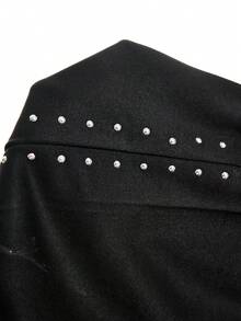 LYSMO 大码休闲简约铆钉设计运动裤，秋冬季 - 黑色 - 查看 6