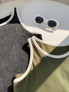 Comfortcana 2件套罗纹针织露脐上衣和打底裤套装 - 彩色 - 查看 4