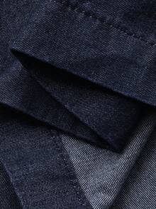 DAZY Women's Collared Sleeveless Cinched Waist Waist Casual Denim Jumpsuit And Romper - Dark Wash - View 7