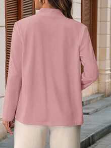 EMERY ROSE 女士黑色长袖修身西装外套 秋季女装 - 藕粉色 - 查看 2