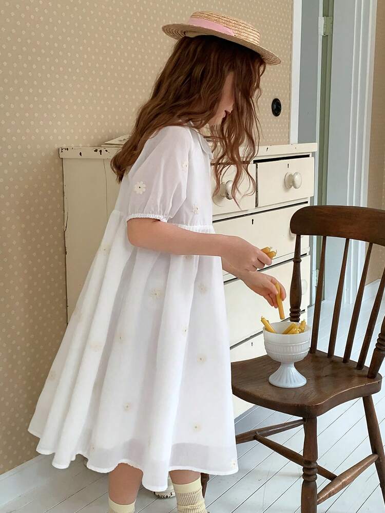 Tween Girls Doll Face Short Sleeve Dress