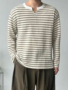 DAZY 男士条纹半拉链T恤，多色，春秋季 - 彩色 - 查看 5