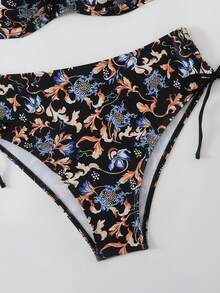 Swim Lushoire 2026 Women's New Two Pieces Swimsuit Set, Underwired, Black Paisley Retro Print, Suitable For Summer Swimming & Vacation - Multicolor - View 9