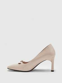 CUCCOO BIZCHIC Women's Fashion Versatile Commuting Minimalist Pointed Toe Pumps For Christmas Spring Shoes - Apricot - View 9