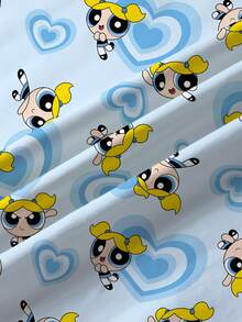 THE POWERPUFF GIRLS X SHEIN 少女泡泡图案可爱短袖T恤 - 白色 - 查看 3