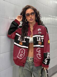 StreetHx 女士时尚赛车摩托车元素夹克 - 彩色 - 查看 5