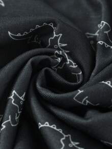 两件套幼儿男童休闲鳄鱼纹短袖上衣和黑白格子裤睡衣套装 - 彩色 - 查看 6