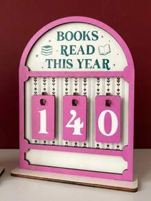 Joivida 1 PC Reading Challenge Tracker Pink Or Green Books Finished This Year Counter Mechanical Page Turner For Avid Readers Book Club Members Library Decor Study Accessory - Multicolor - View 2