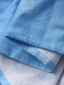 DAZY 少女荷叶边下摆圆领前扣无袖连衣裙 - 藍色 - 查看 6