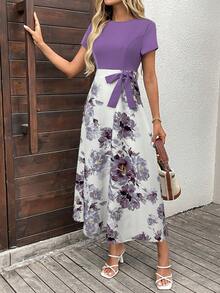 Miaspire 女士长款连衣裙 夏季连衣裙 女士生日礼服 女士连衣裙 优雅女士夏季服装 乡村音乐会服装 飘逸连衣裙 端庄女士连衣裙 优雅女士服装 女士度假服装 春夏 - Bold Plum - 查看 3