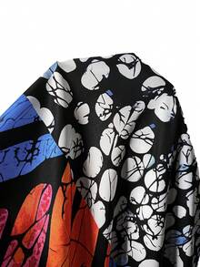 EMERY ROSE Plus Size Women Shirred Long Sleeve Waist Tie Floral Print Casual Dress,Flower/Summer/Spring/Vacation  Floral Dress Vacation Outfits Women Holiday Outfits For Women Beach Vacation Outfits For Women Plus Size Boho Dress - Multicolor - View 3