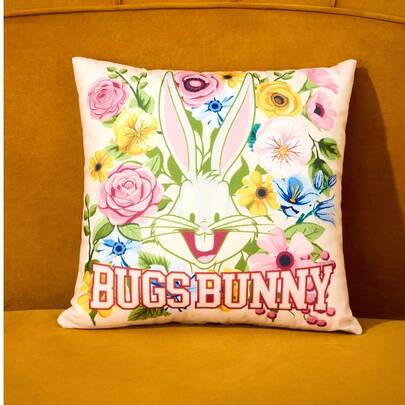 LOONEY TUNES X Joivida 一个枕套（不含枕芯），柔软绒面，可机洗。45*45厘米
