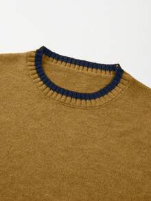 SHEIN Franclia New Summer Casual Personalized Patchwork Contrast Color Elegant Knit Blouse For Women - Ginger - View 5