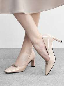 CUCCOO BIZCHIC Women's Fashion Versatile Commuting Minimalist Pointed Toe Pumps For Christmas Spring Shoes - Apricot - View 7