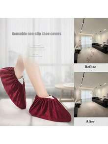 Reusable Anti Slip Shoe Cover, Premium Soft And Washable Thick Shoe Cover Suitable For Home, Office, Laboratory, With 10 Colors In One Size Fits All - Multicolor - View 6