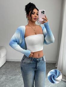 Elenzga Elegant Niche Design Long Sleeve Women Shawl Sweater, Spring/Autumn - Multicolor - View 1