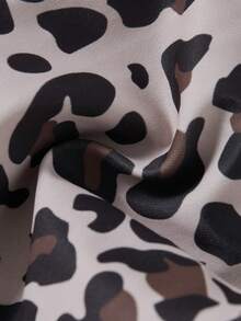 Betty Boop x SHEIN Women's Summer Vacation Beach Leopard Print Cartoon Pattern Halter Bikini Set