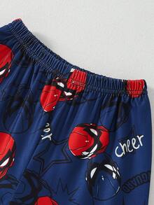 两件套男童休闲舒适柔软印花针织开衫外套和宽松长裤睡衣套装 - 彩色 - 查看 5