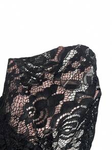 CovetEZ Áo hai dây ren hoa thời trang gợi cảm dành cho nữ - màu đen - Xem 7