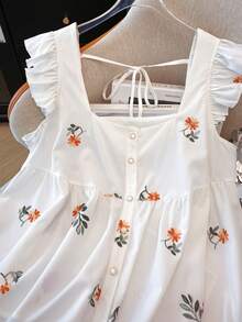 GlowEve CURVE Women's Plus Size Cap Sleeve Printed Chiffon Blouse, Casual Open Front Vacation Shirts, Versatile For Spring & Summer - Multicolor - View 3