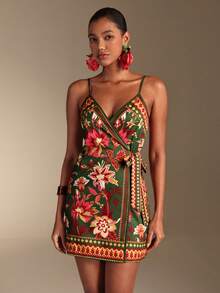 Swim Oasis 2026 New Women's Swimwear Arrival South American Floral Retro Print Chiffon Shawl For Women For School,Suitable For Holiday, Date, Afternoon Tea, Western, Cruise, Beach, Island, Road Trip, All Seasons, Music Festival, Boho Vacation,Bohemian Vacation, Chill Autumn ,Western Boho ,Elegant Tops For Women African Print Dress Juneteenth Dress Juneteenth Outfits For Women Caribbean Outfits For Women Dress Romper - Multicolor - View 3