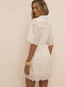 ATUI Studio 镂空刺绣夏季休闲时尚短袖连衣裙