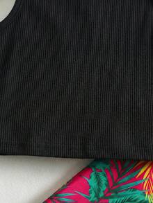 Travachic KIDS Baby Girl Summer Cute Vacation Knit Green Camisole Floral Pattern Pants Set - Multicolor - View 6