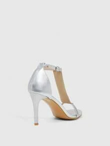 CUCCOO SZL Women's Rhinestone Buckle Design Fashion High Heel Sandals For Party Occasions - Silver - View 8