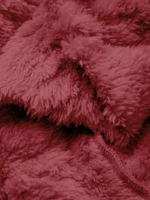 DAZY 2pcs Women Textured Fleece Thick Loose Long Sleeve Top And Pants Pajama Set, Autumn/Winter - Pink - View 8