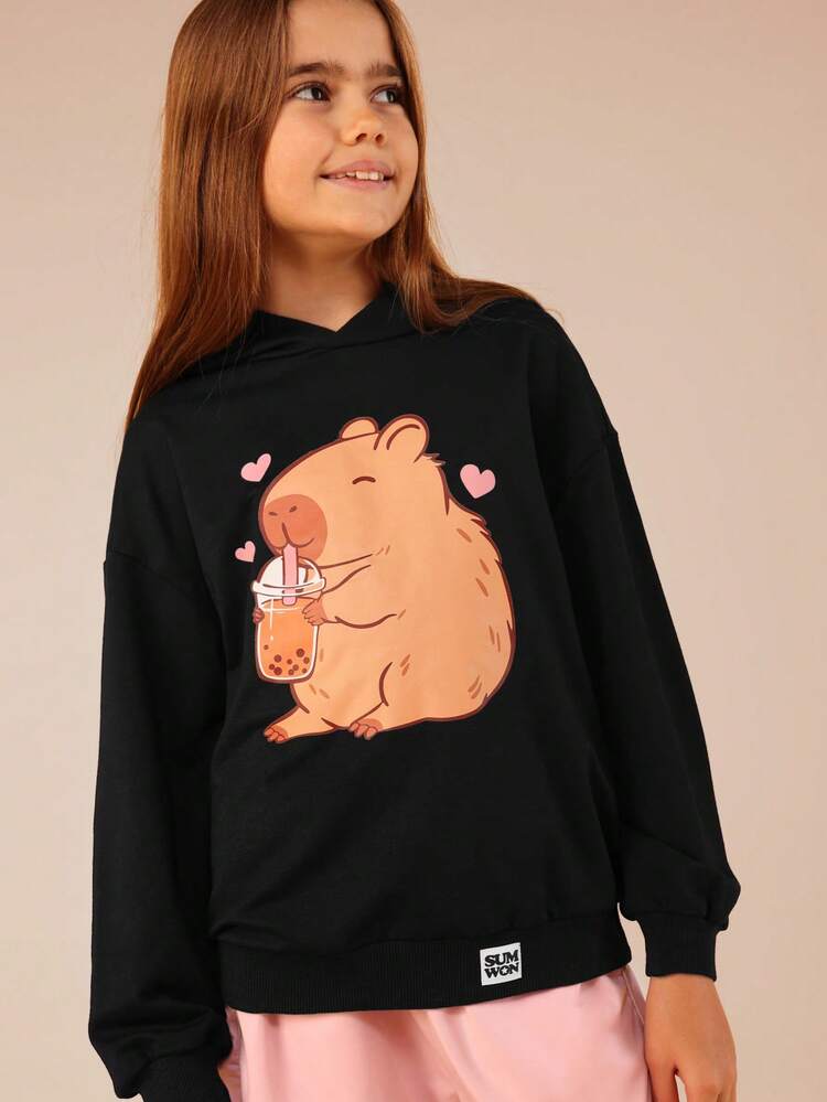 Hooded Sweatshirt With Character Print