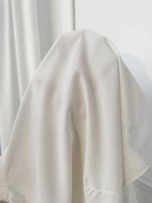 SHEIN EZwear Blusa blanca de manga larga con botones delanteros y corte cropped para mujer de talla grande - Blanco - Ver 9