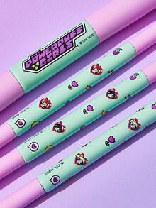 THE POWERPUFF GIRLS X SHEIN FanGlow 4pcs/Set Blossom, Bubbles, Buttercup Pattern Makeup Brush Set Powder, Blush,Eyeshadow, Detail Brush,Aesthetic & Adorably Girie 4 Multifunctional Brushes - Multicolor - View 4